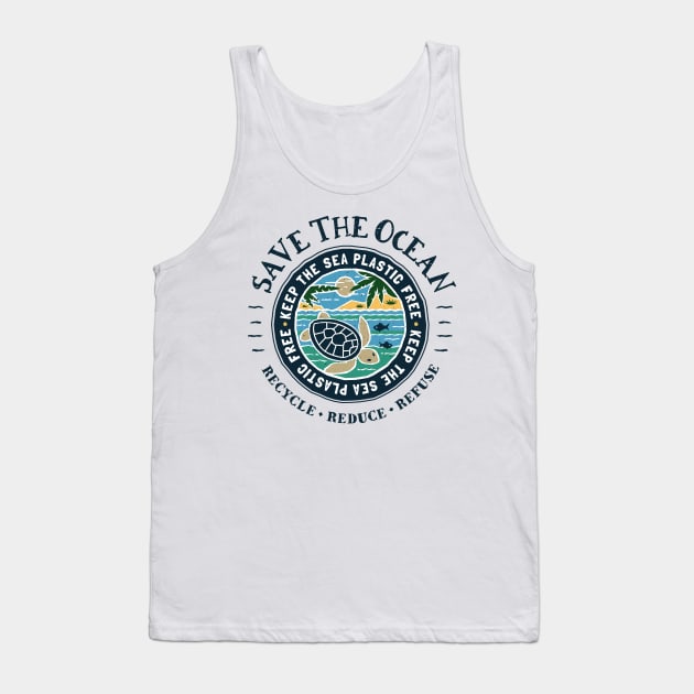 Save The Ocean Keep the Sea Plastic Free Tank Top by bangtees